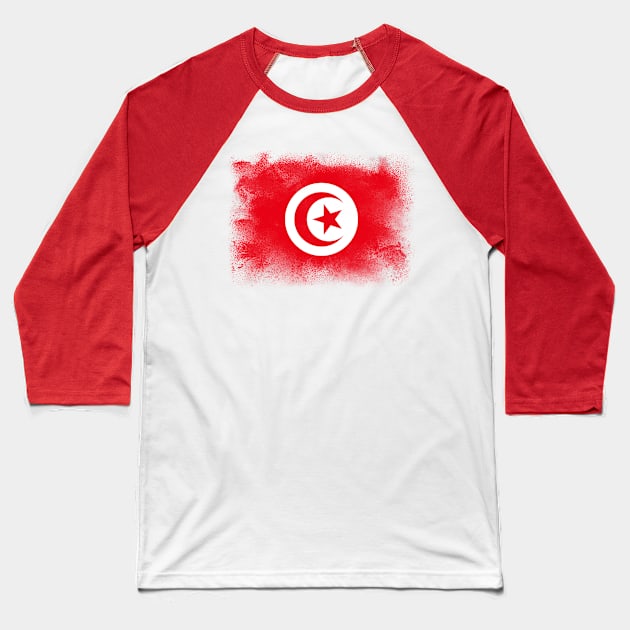 Tunisia Flag Baseball T-Shirt by psychoshadow